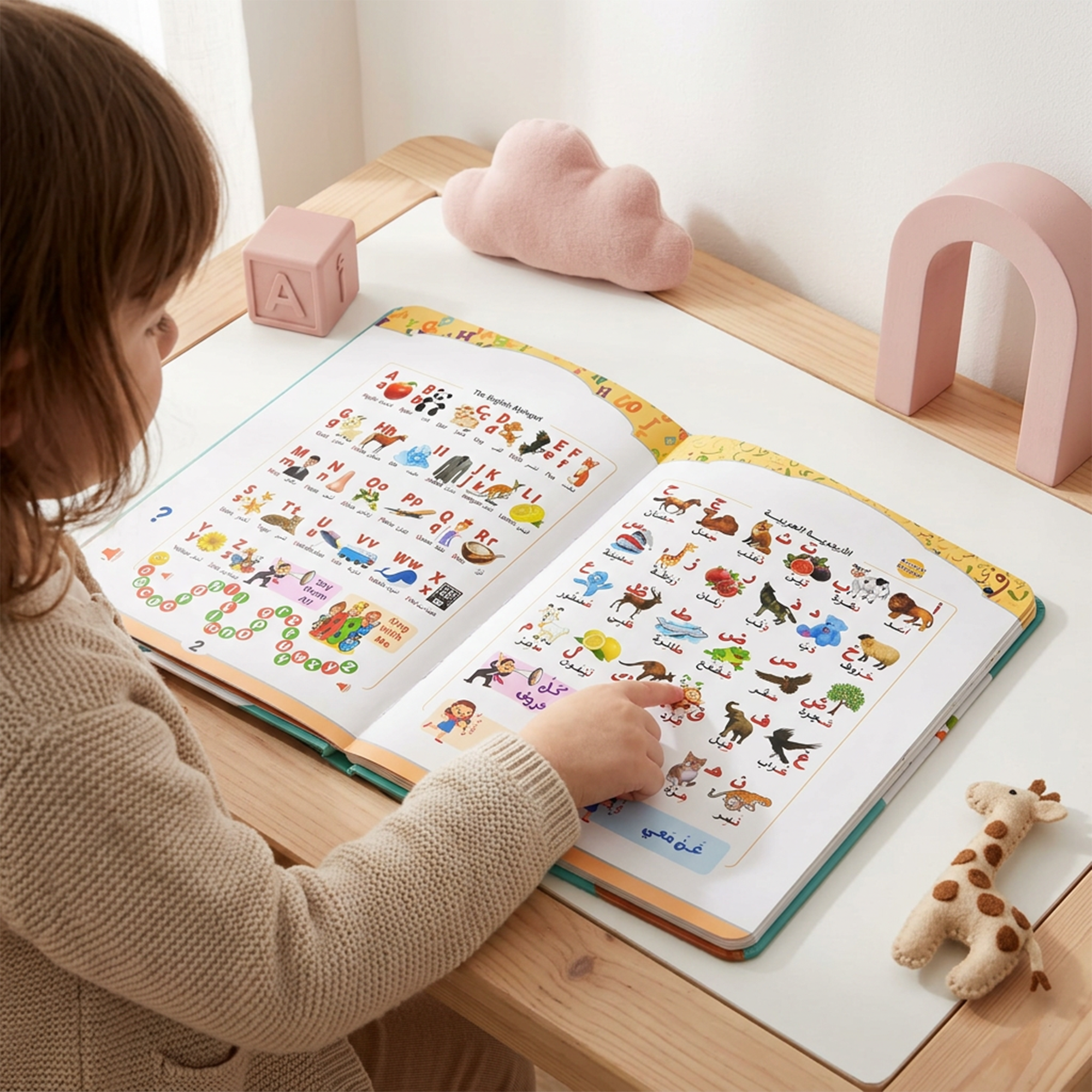 الكتاب الإلكتروني لتعلم اللغة العربية والإنجليزية للأطفال ، القراءة الصوتية التفاعلية ، هدايا الدراسة التعليمية المبكرة