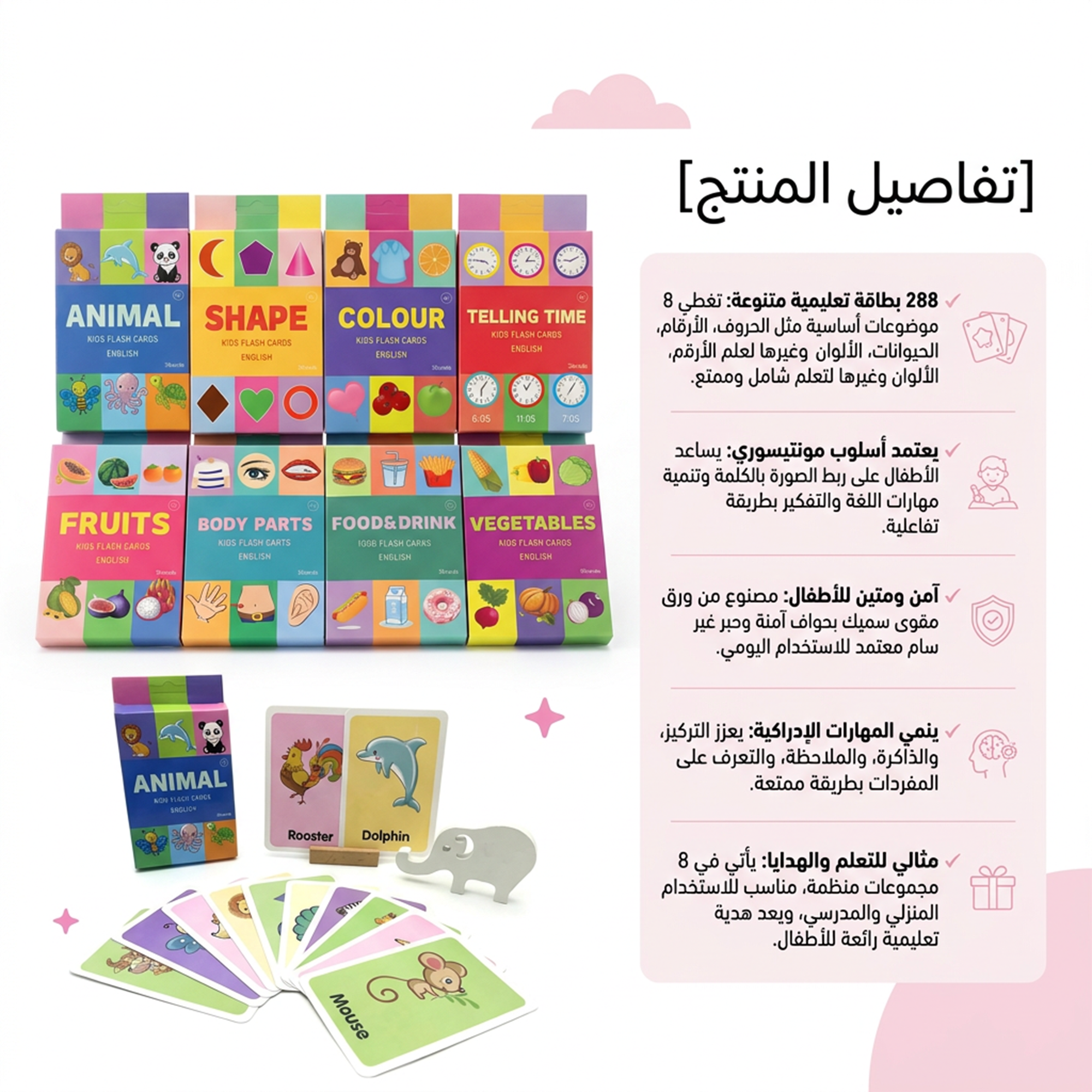 بطاقات تعليمية للحروف الأبجدية من مونتيسوري للأطفال من سن 3 إلى 14 سنة، 36 بطاقة × 8 موضوعات، ألعاب تعليمية، هدية ألعاب تعليمية للقراءة/الكتابة