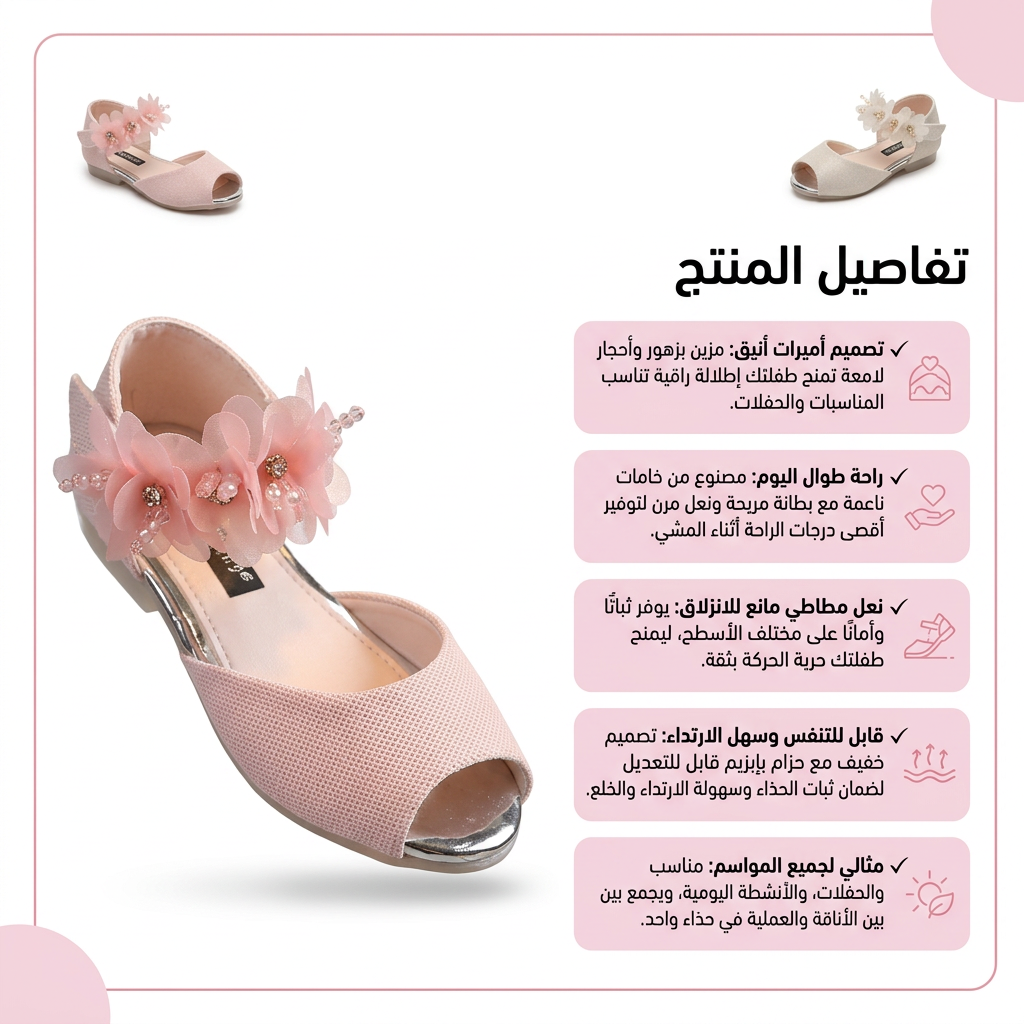 صنادل أطفال بنمط جديد للصيف أحذية أميرات على شكل زهرة من حجر الراين للفتيات الصغيرات أحذية رقص بنعل ناعم للفتيات
